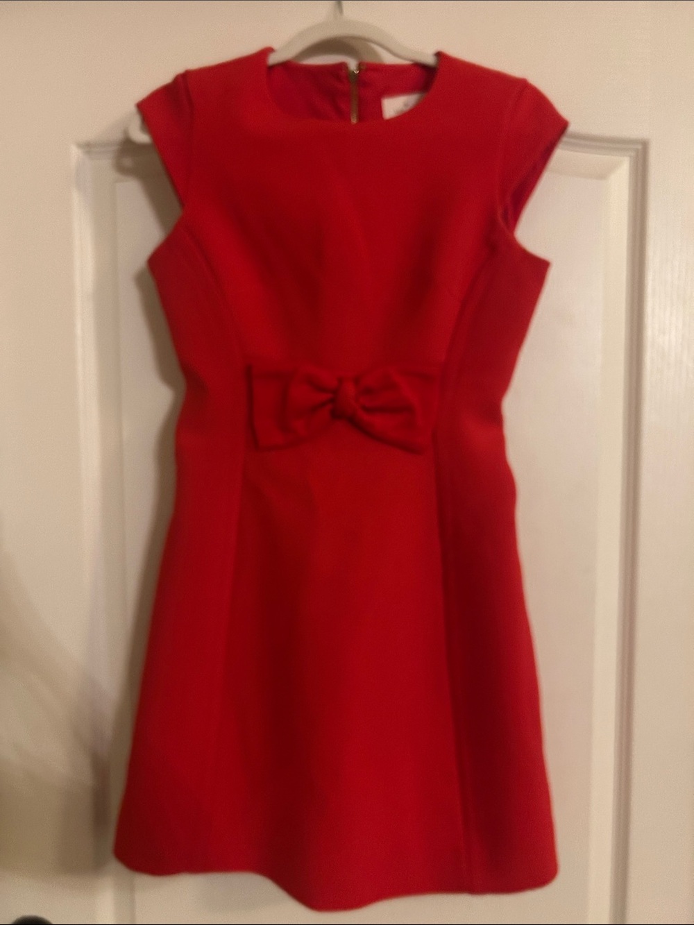 kate spade Red Bow-Waist Cap Sleeve Mini Dress